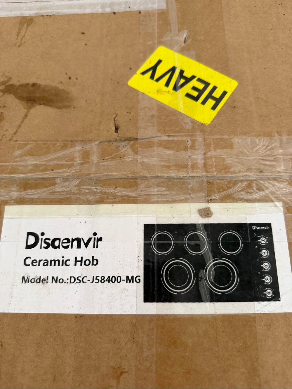 Amazon Disenvir Ceramic Hob Illustration in Black and Yellow